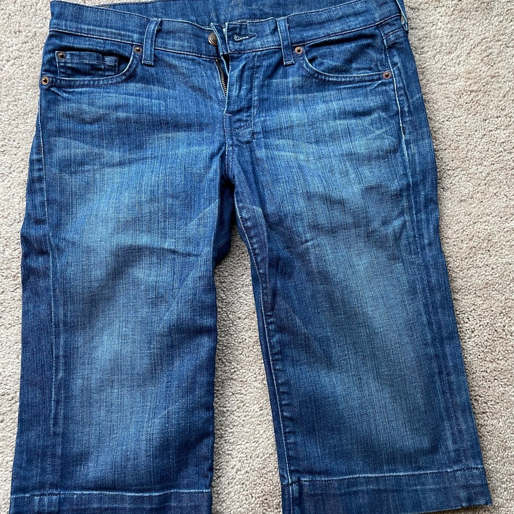 7 for all mankind denim bermuda shorts
